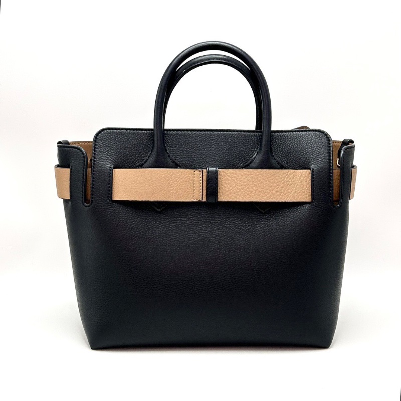 BURBERRY thebeIt黑金拼棕色手提肩背托特包28*23*15 98新配件塵袋-6