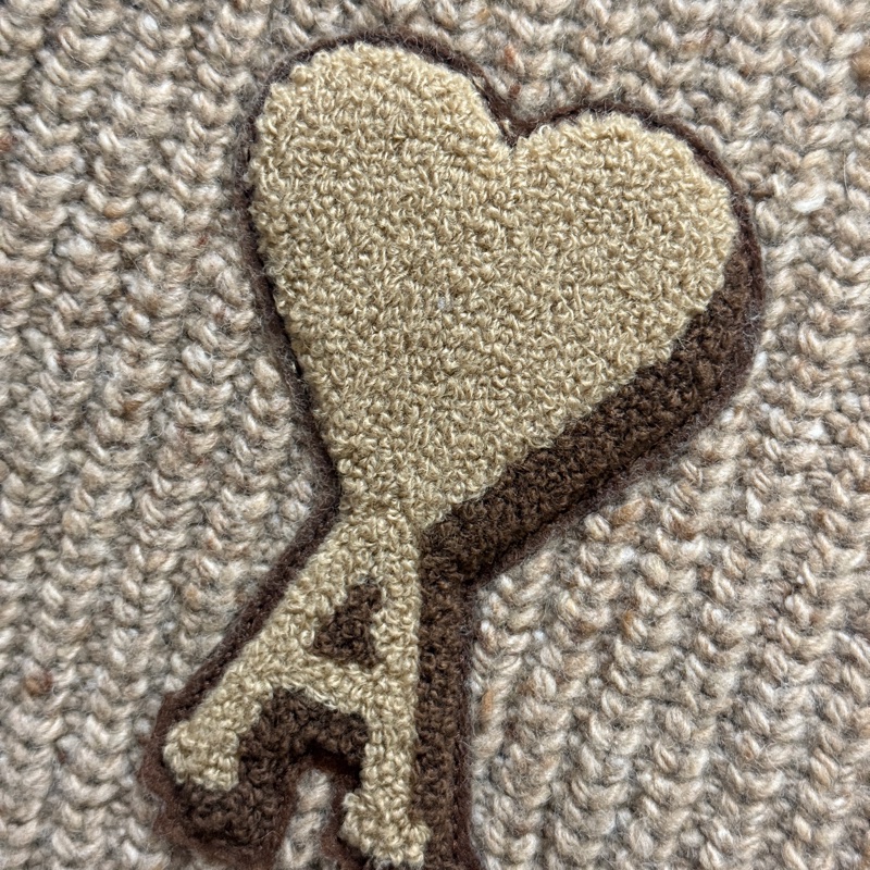 AMI Paris 愛心A 跳色V領針織毛衣 正品 男女可穿S-6