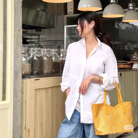 MOYNAT黃色Mcanvas子母購物袋27*24*12 98新配件塵袋