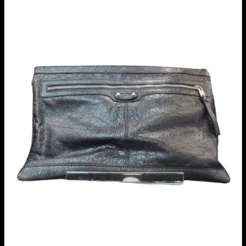 Balenciaga City 黑色大號小牛皮手拿袋 手提包-1