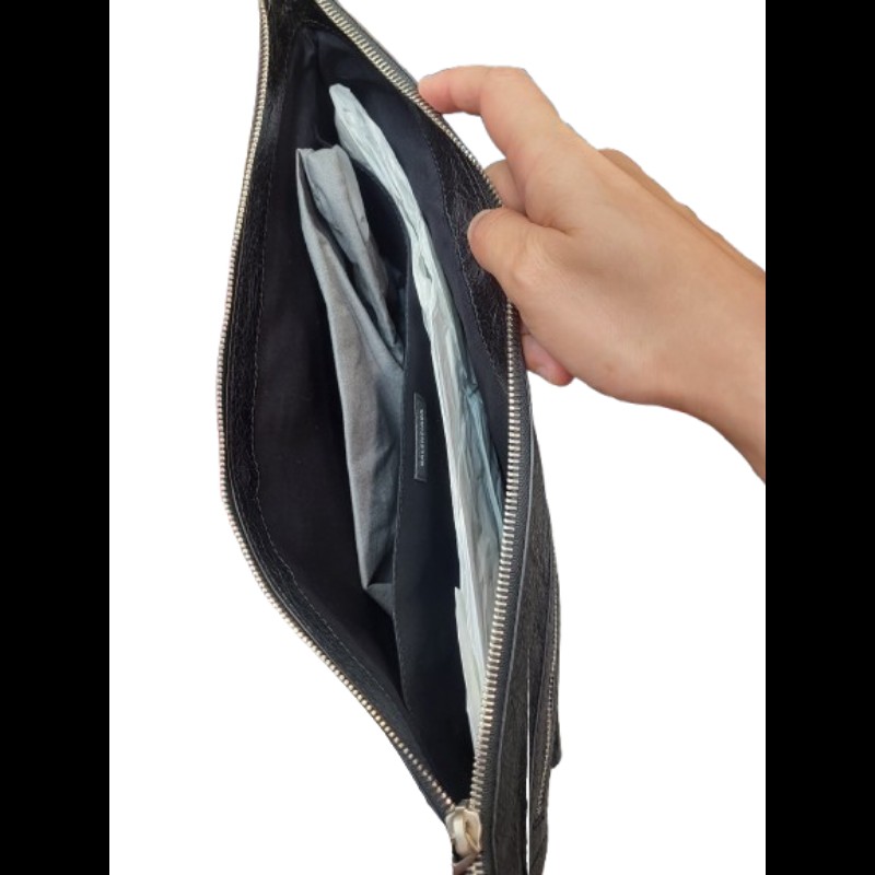 Balenciaga City 黑色大號小牛皮手拿袋 手提包-4