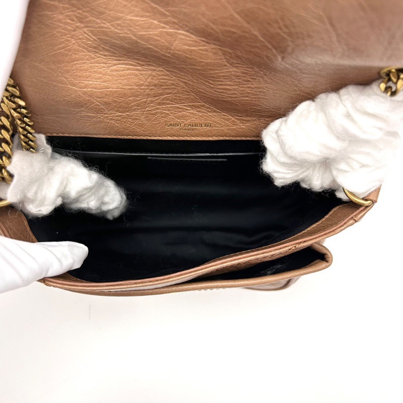 YSL D扣金棕niki小號肩背斜背鏈條包22*18*6.5 全新閒置配件塵袋-2