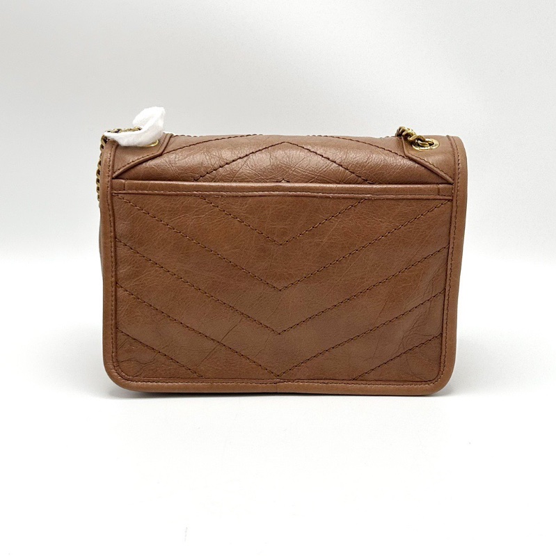 YSL D扣金棕niki小號肩背斜背鏈條包22*18*6.5 全新閒置配件塵袋-6