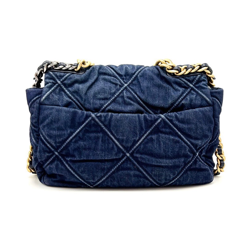 CHANEL丹寧牛仔19bag肩背斜背包30*18*8 98新配件塵袋購證保卡-6