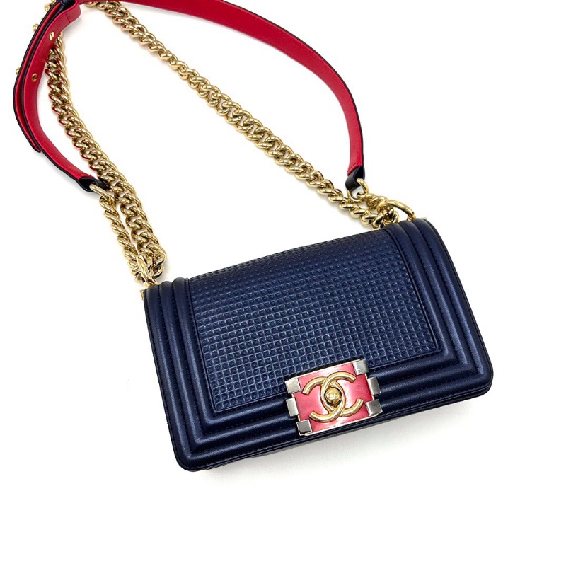 CHANEL華夫格琺瑯扣小號 Ieboy肩背斜背鏈條包20*12*6 98新配件塵袋-3
