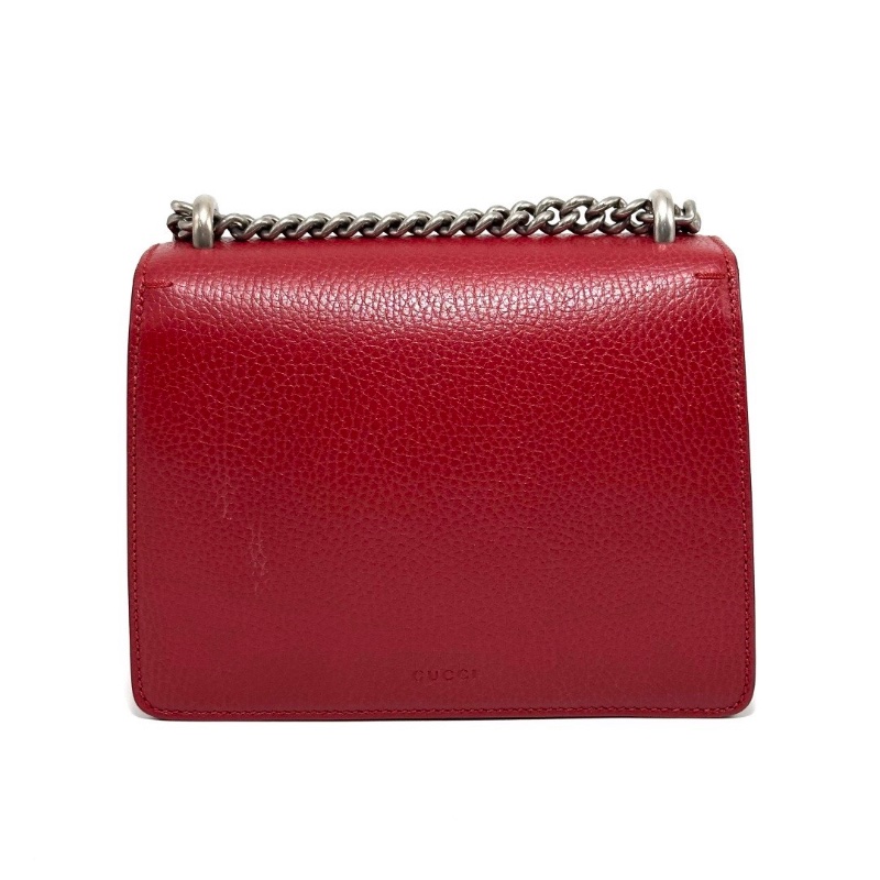 GUCCI 酒神小號紅金鑽扣肩背斜背鏈條包20*15*6 98新配件塵袋-6