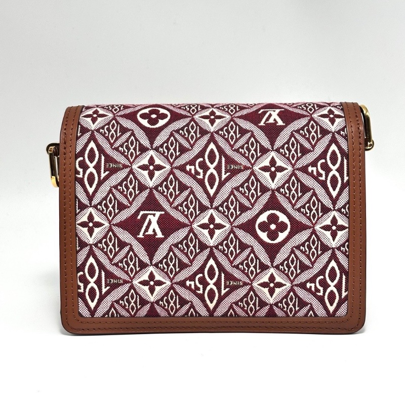 LV 棕紅色Dauphine 小號肩背斜背包20*15*9 98新配件塵袋-6