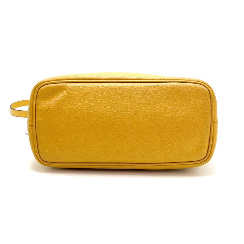 FENDI 黃色牛皮吊墜Logo水桶腋下包24*26*11 98新配件塵袋-4