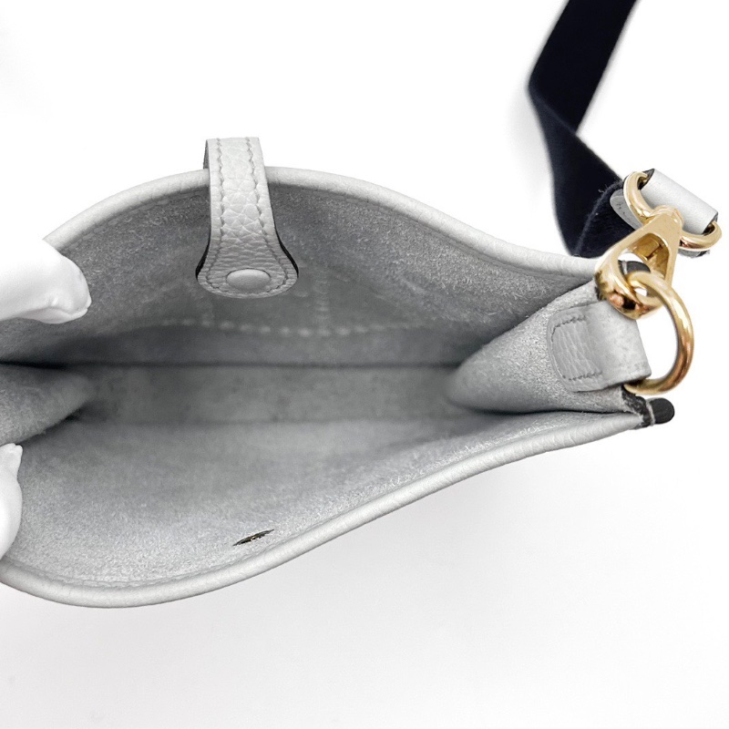 HERMES 聖杯藍金扣伊芙琳 mini肩背斜背包17*17.5*5.5 98新配件塵袋-2