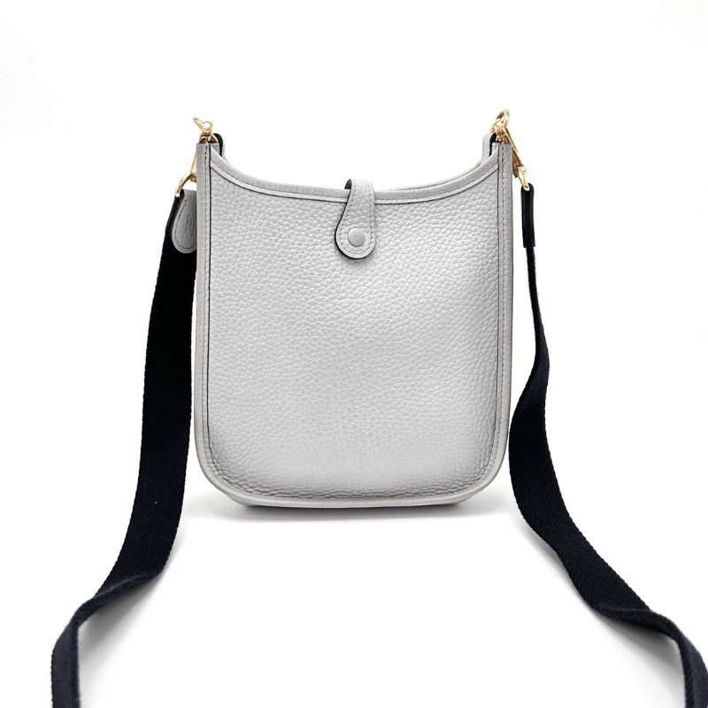 HERMES 聖杯藍金扣伊芙琳 mini肩背斜背包17*17.5*5.5 98新配件塵袋-6