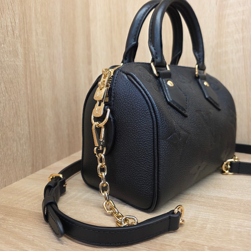 [品況新價甜把握🥰] LV黑牛皮金釦Speedy20手提斜背包-1