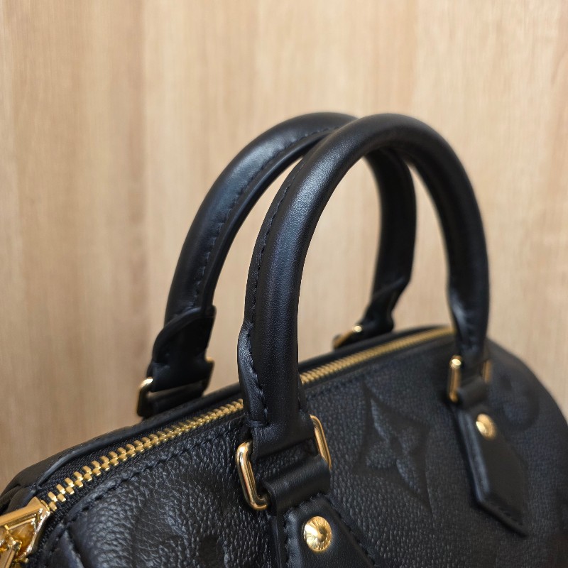 [品況新價甜把握🥰] LV黑牛皮金釦Speedy20手提斜背包-2