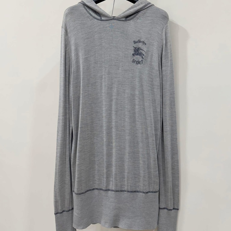 BURBERRY 英國 連帽桑蠶𢇁混喀什米爾羊毛戰馬長版上衣-2