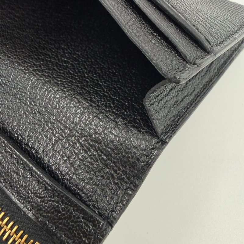 HERMES - 黑色山羊皮89Noir Béarn金釦H長夾-23