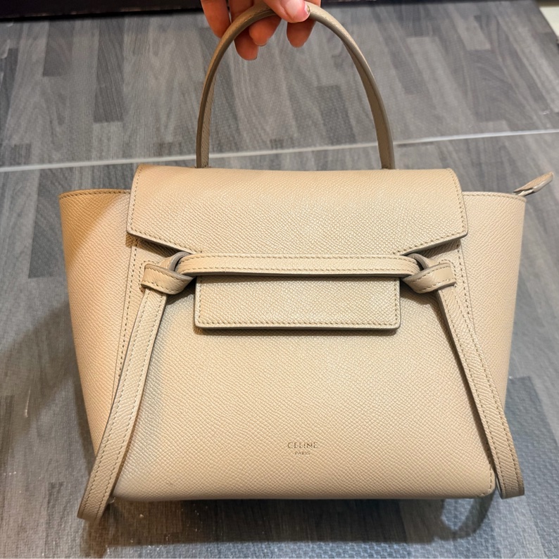 Celine 鯰魚包 / 淺褐灰Belt Pico手提肩揹包-5