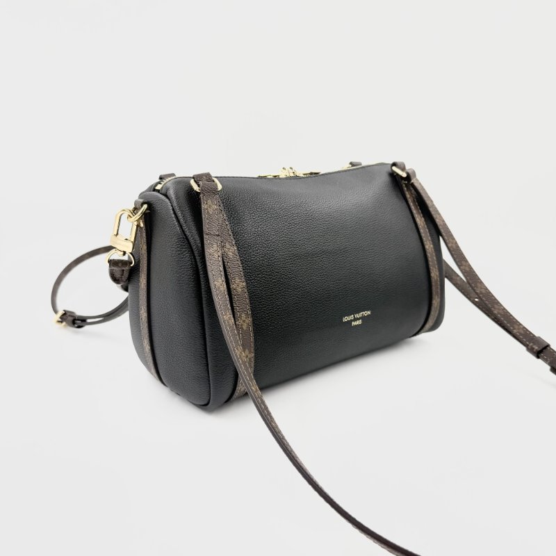 Louis Vuitton -黑色牛皮金釦原花雙耳Express波士頓包╻PM-7