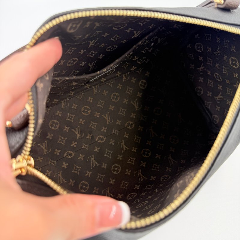 Louis Vuitton -黑色牛皮金釦原花雙耳Express波士頓包╻PM-18