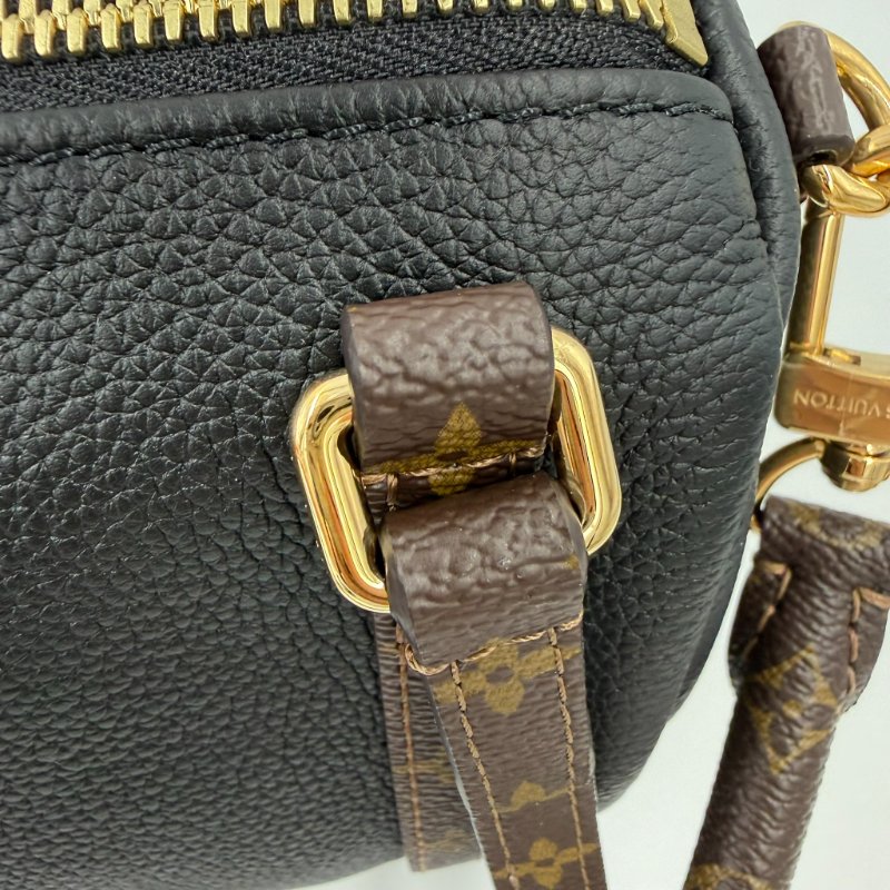 Louis Vuitton -黑色牛皮金釦原花雙耳Express波士頓包╻PM-26