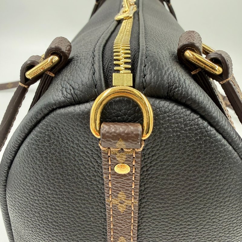 Louis Vuitton -黑色牛皮金釦原花雙耳Express波士頓包╻PM-27