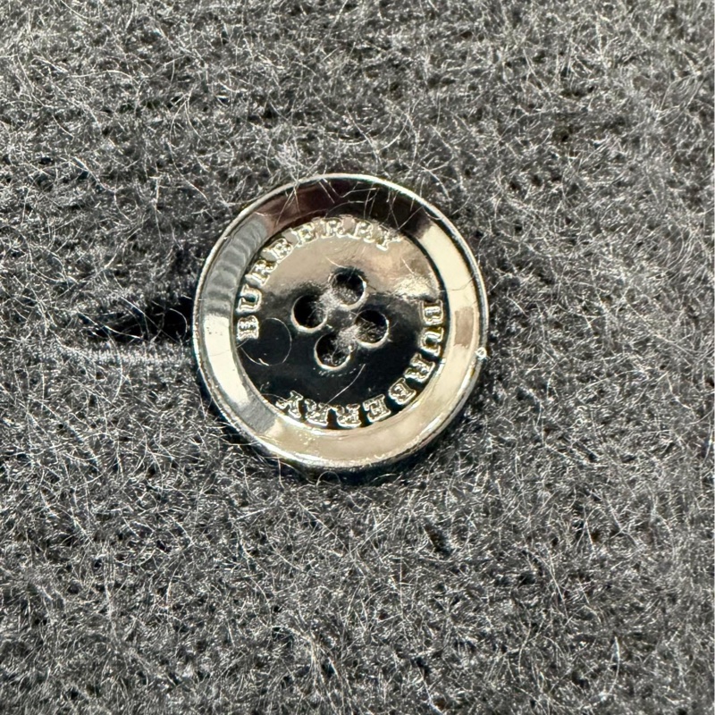 BURBERRY 倫敦 黑色毛海毛混毛料外套-3