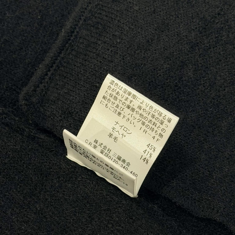 BURBERRY 倫敦 黑色毛海毛混毛料外套-9