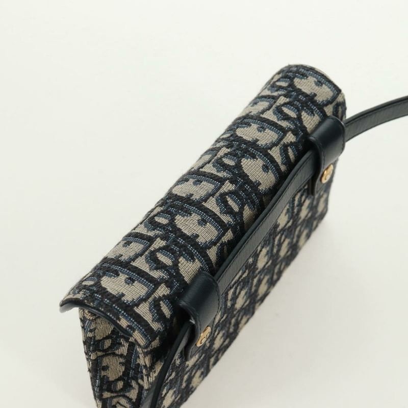 【日本直送】Christian Dior Trotter帆布馬鞍腰包，海軍藍/金色，正品，貨號171184M-5