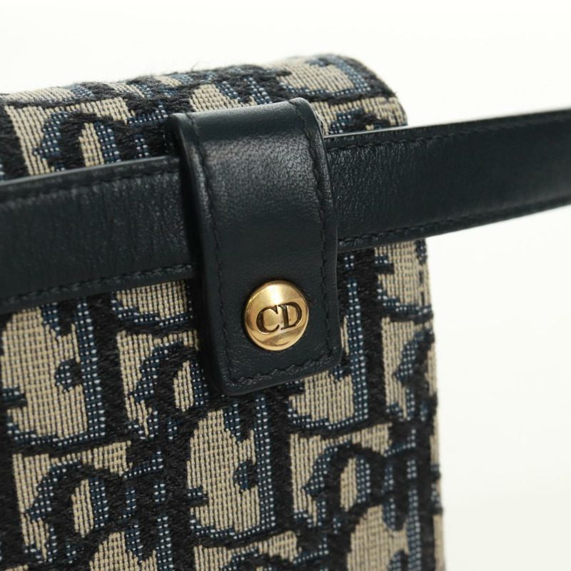 【日本直送】Christian Dior Trotter帆布馬鞍腰包，海軍藍/金色，正品，貨號171184M-8