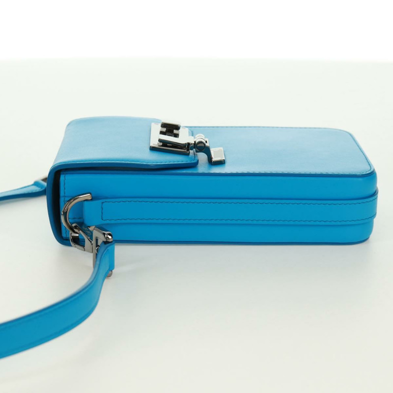 【日本直送】Christian Dior 皮革單背包 藍色 銀色 正品 161745M-2