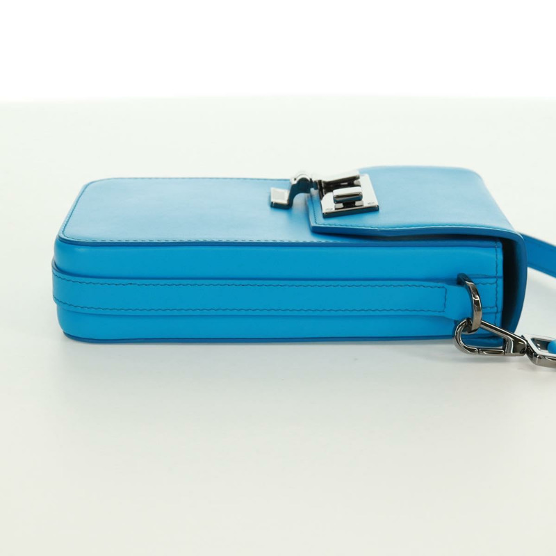 【日本直送】Christian Dior 皮革單背包 藍色 銀色 正品 161745M-3