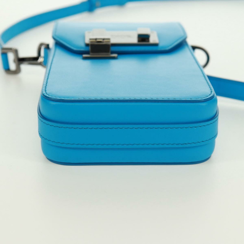 【日本直送】Christian Dior 皮革單背包 藍色 銀色 正品 161745M-4