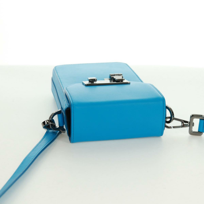 【日本直送】Christian Dior 皮革單背包 藍色 銀色 正品 161745M-5