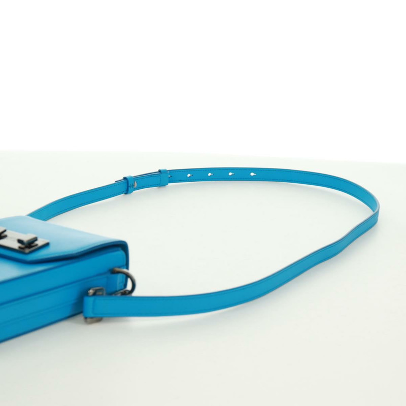 【日本直送】Christian Dior 皮革單背包 藍色 銀色 正品 161745M-7