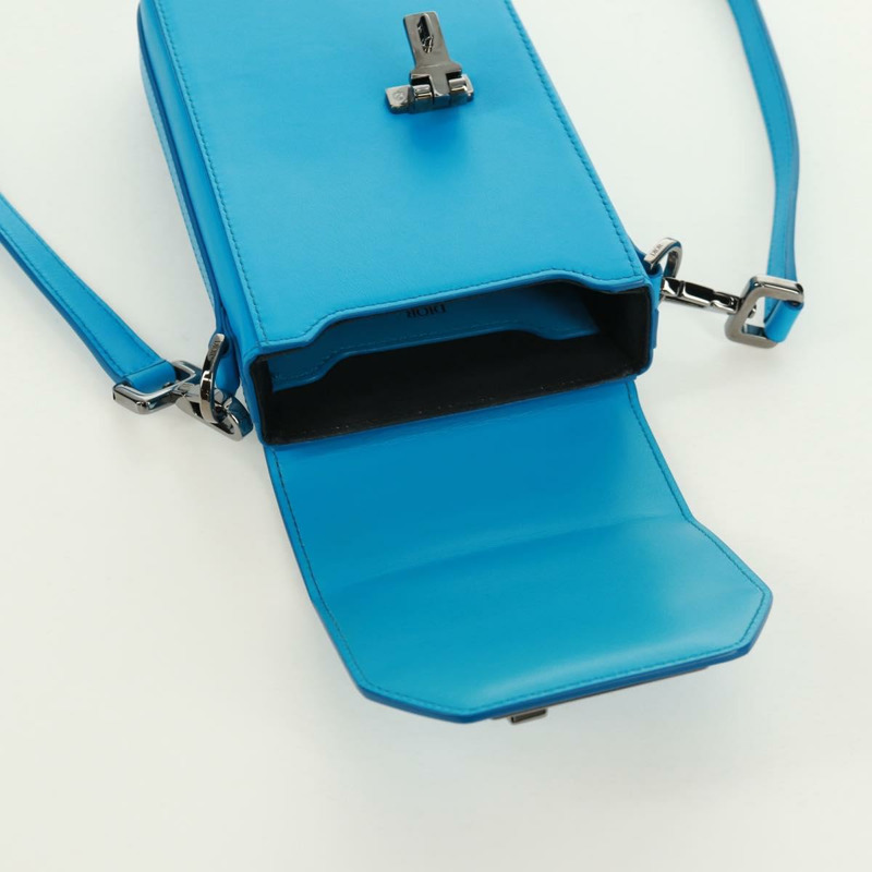 【日本直送】Christian Dior 皮革單背包 藍色 銀色 正品 161745M-8