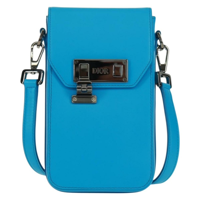 【日本直送】Christian Dior 皮革單背包 藍色 銀色 正品 161745M-12