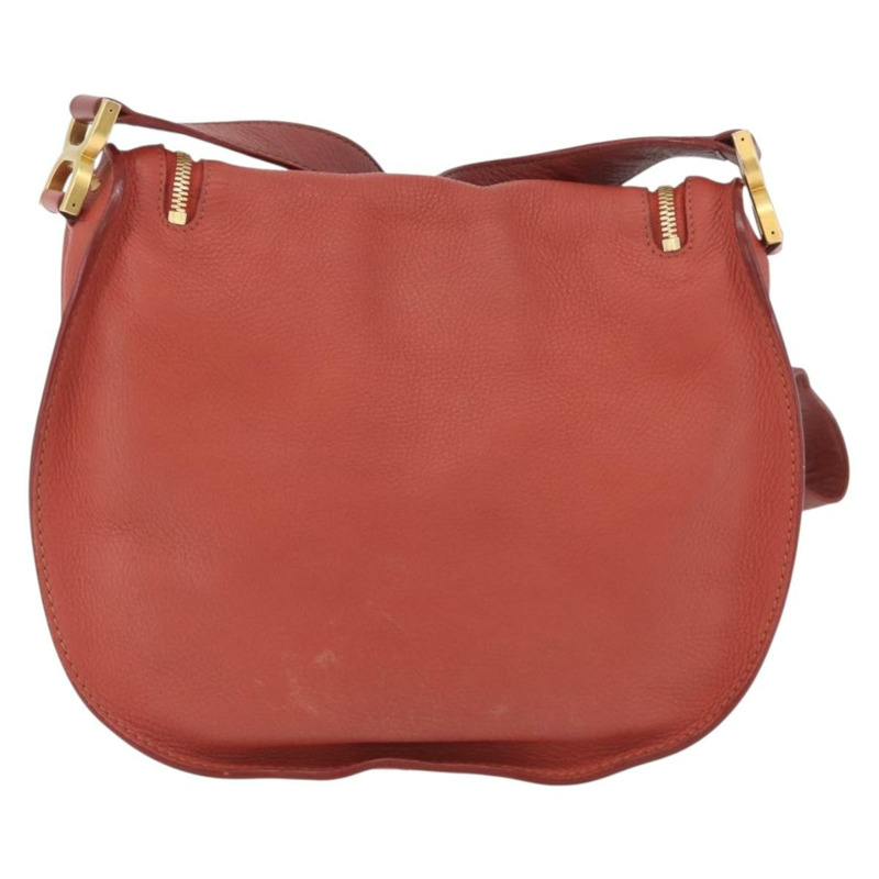 【日本直送】Chloe Mercy 肩背包 皮革 橘色 銀色 正品 fm5128-1