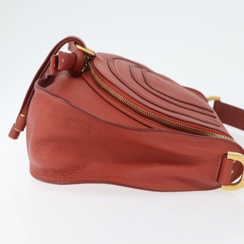 【日本直送】Chloe Mercy 肩背包 皮革 橘色 銀色 正品 fm5128-2