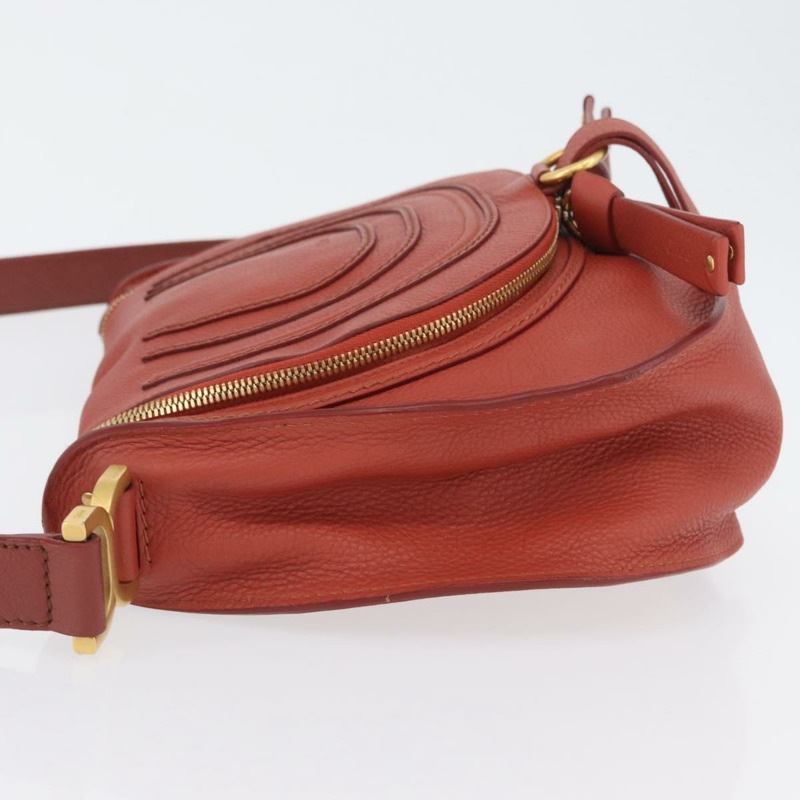 【日本直送】Chloe Mercy 肩背包 皮革 橘色 銀色 正品 fm5128-3