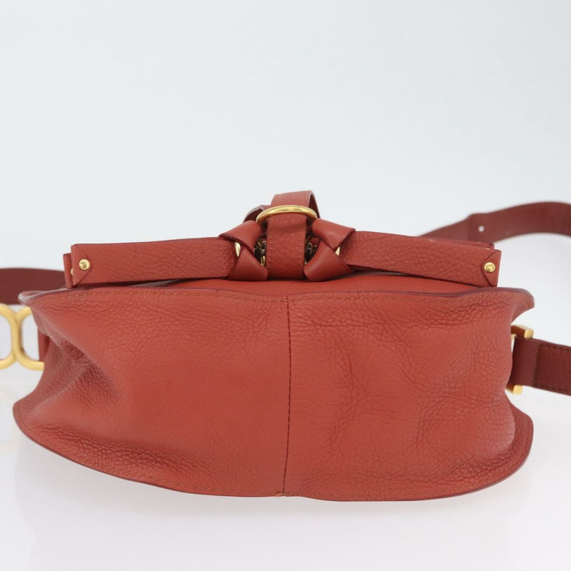 【日本直送】Chloe Mercy 肩背包 皮革 橘色 銀色 正品 fm5128-4