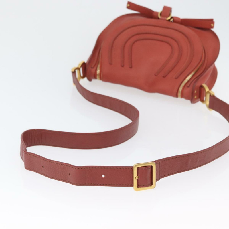 【日本直送】Chloe Mercy 肩背包 皮革 橘色 銀色 正品 fm5128-6