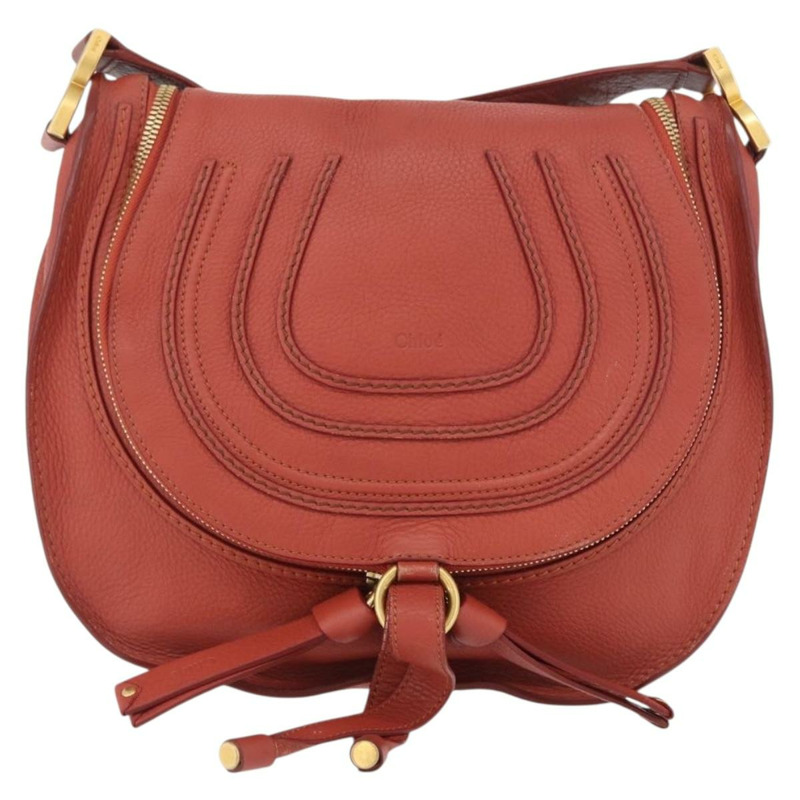 【日本直送】Chloe Mercy 肩背包 皮革 橘色 銀色 正品 fm5128-12