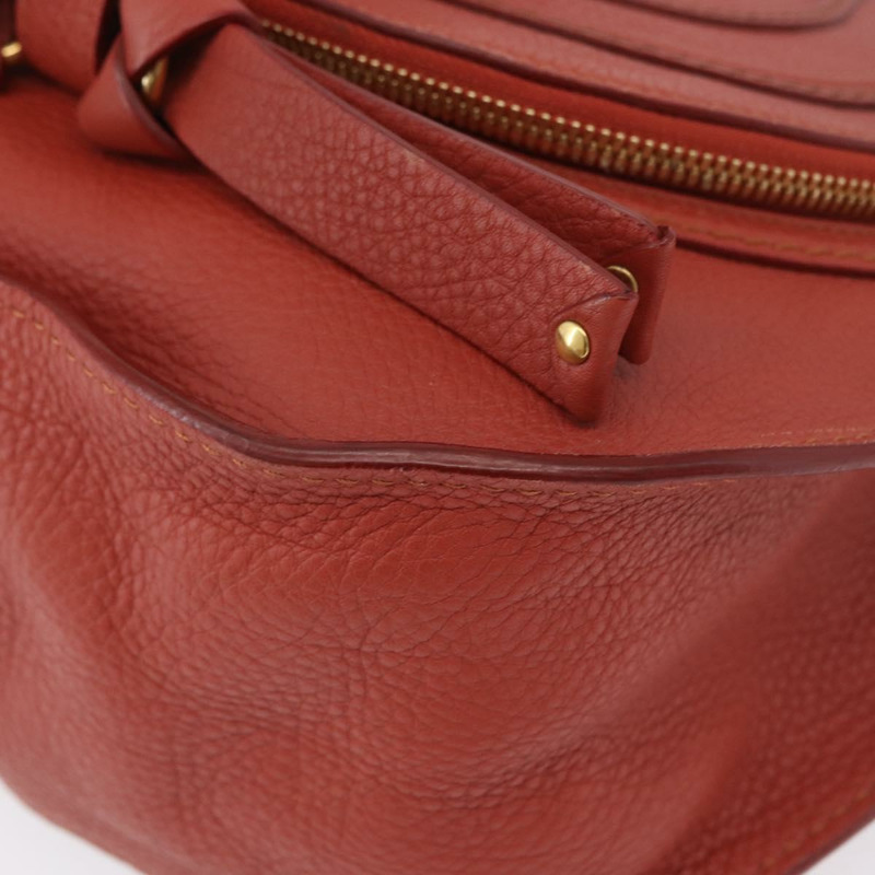 【日本直送】Chloe Mercy 肩背包 皮革 橘色 銀色 正品 fm5128-13