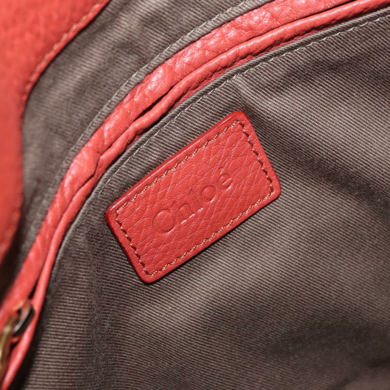 【日本直送】Chloe Mercy 肩背包 皮革 橘色 銀色 正品 fm5128-18