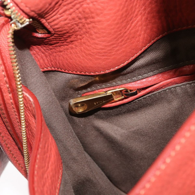 【日本直送】Chloe Mercy 肩背包 皮革 橘色 銀色 正品 fm5128-21