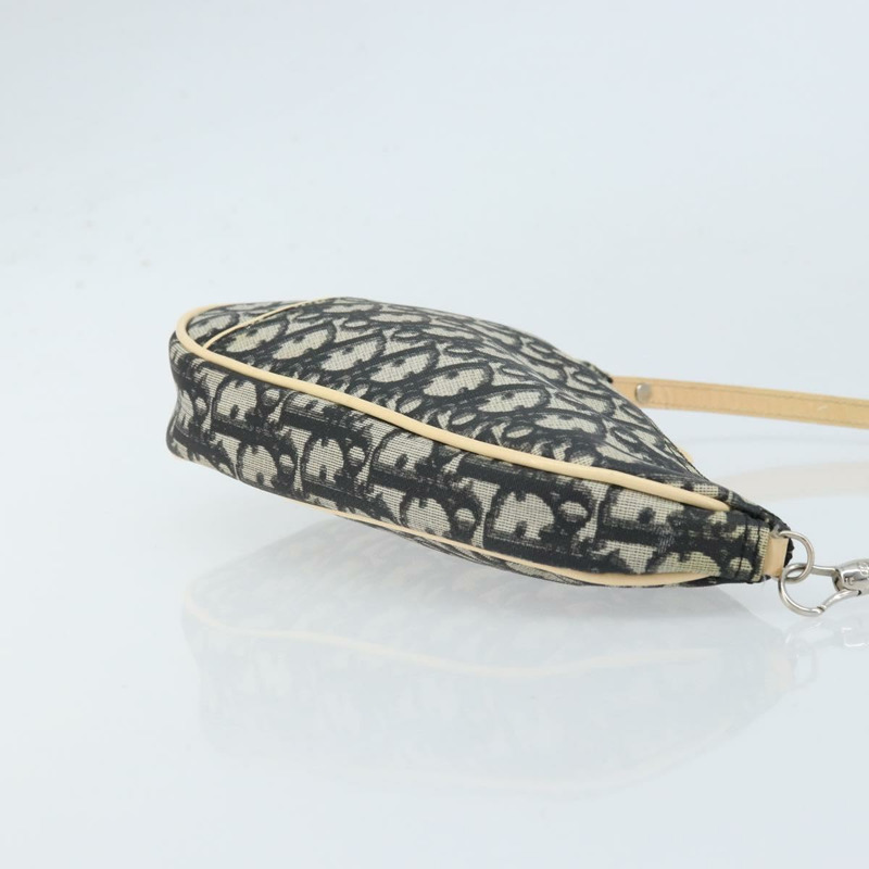 【日本直送】Christian Dior Trotter帆布馬鞍包 PVC黑色銀色 Auth bs33464V-2