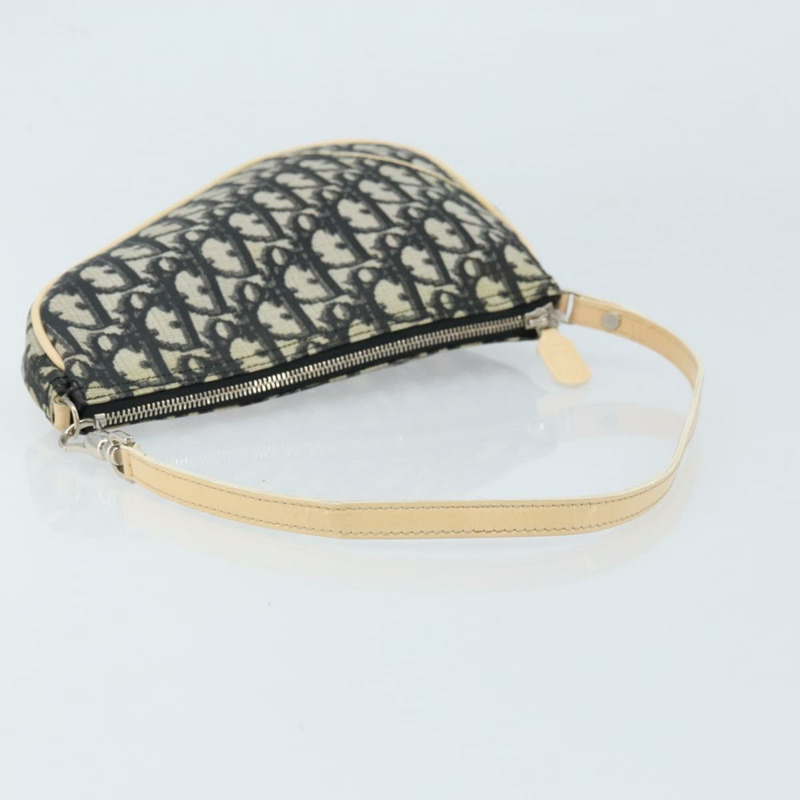 【日本直送】Christian Dior Trotter帆布馬鞍包 PVC黑色銀色 Auth bs33464V-6