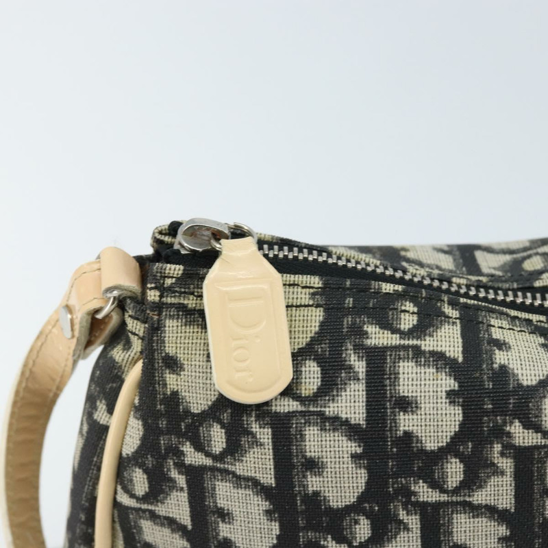 【日本直送】Christian Dior Trotter帆布馬鞍包 PVC黑色銀色 Auth bs33464V-9