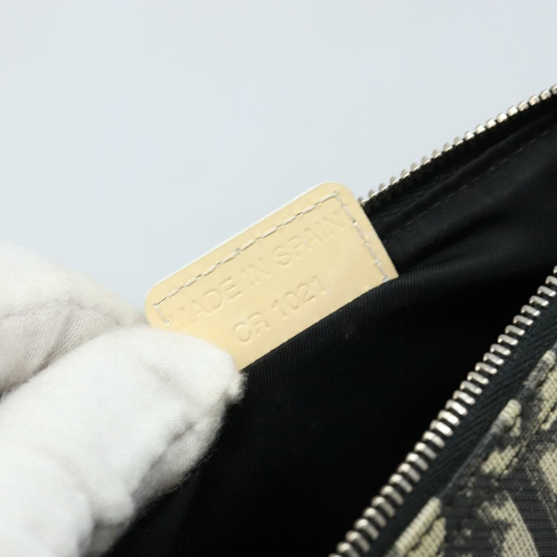 【日本直送】Christian Dior Trotter帆布馬鞍包 PVC黑色銀色 Auth bs33464V-11