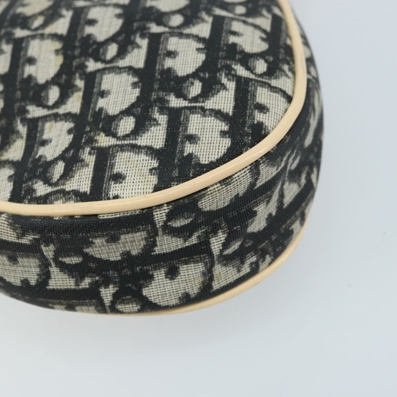 【日本直送】Christian Dior Trotter帆布馬鞍包 PVC黑色銀色 Auth bs33464V-14