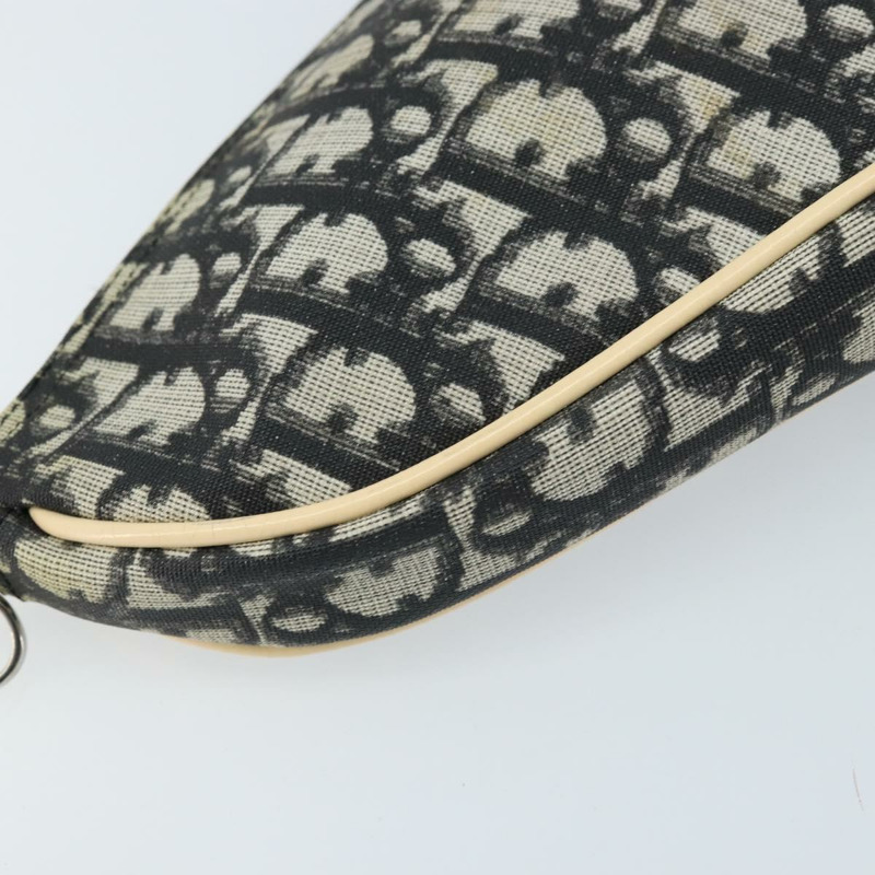 【日本直送】Christian Dior Trotter帆布馬鞍包 PVC黑色銀色 Auth bs33464V-15