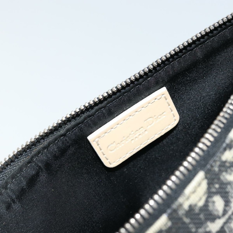 【日本直送】Christian Dior Trotter帆布馬鞍包 PVC黑色銀色 Auth bs33464V-16